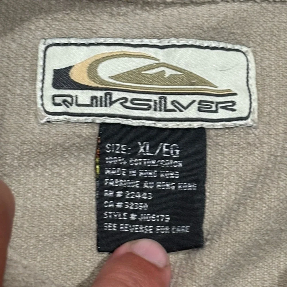 Vintage Quiksilver Jacket Mens XLarge Beige Corduroy Zip Up Surf Skate Y2K 90s